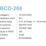 Solar top freezer refrigerator 268L