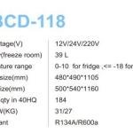Solar top freezer refrigerator 118L
